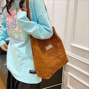 포함 골지 숄더백 에코백 키링 코듀로이 여성 데일리