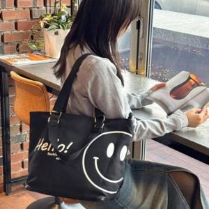 스마일 데일리가방 끈조절 토트백 에코백 숄더백 여자