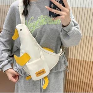 캐릭터 귀여운 오리 크로스백 캔버스 숄더백 힙색
