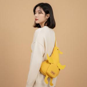 오리 캐릭터 캔버스 크로스백 여성 숄더백 데일리 가벼운 학생 메신저백 힙색