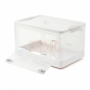 투명 폴딩 리빙박스52L 화이트 접이식수납박스 다용도박스