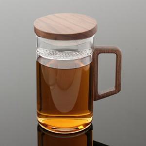 내열유리 티머그 300ml 뚜껑유리컵 잎차머그컵