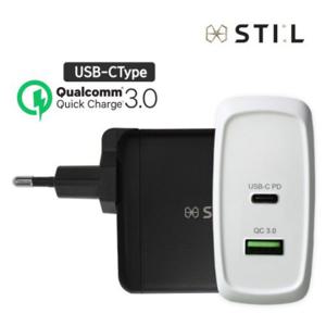 USB-PD C타입퀵차지3.0멀티고속듀얼충전기어댑터(블랙)