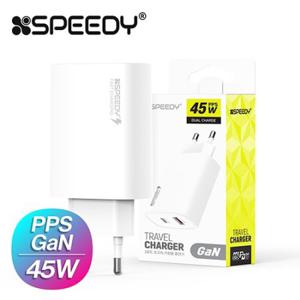 스피디 PPS 45W (PD 3.0+QC 3.0) GaN 2포트 초고속 분리형 충전기 (케이블 미포함) COS