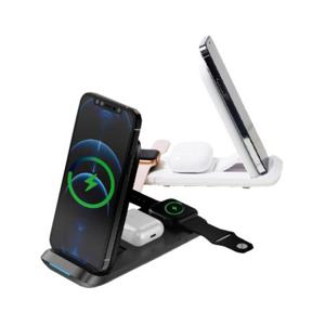 USB 올인원 무선충전기 화이트 워치용 패드 전원 DC AC 스마트폰