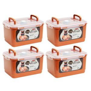진공 황토 김치통 12.5L 4P 누름독 장아찌통 용기