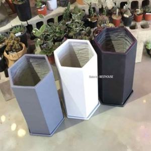 집들이화분 실내화분인테리어 아파트화분 수지화분 육각 마블 24x45