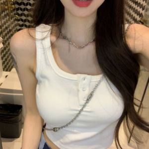 끈나시 골지 슬림핏 민소매 TS-240528 캡나시 튜브탑 이너 크롭티