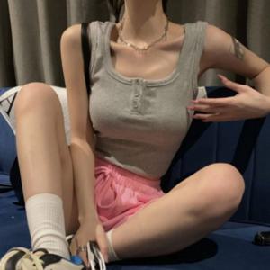 크롭 28 여성 크롭티 나시 이너 민소매 골지 슬림핏 끈나시 크롭나시