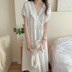 베니유니 몽슈슈 랩원피스 드레스 여름 홈드레스 여성 잠옷 루즈핏 빅사이즈 홈웨어 임산부 수유맘 수유복
