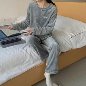 캐쥬얼 수면바지 잠옷세트 포근잠옷 겨울잠옷 홈웨어 밍크극세사 수면잠옷 파자마