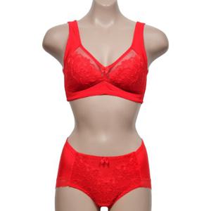 플라워 자수 레이스 여성 A컵 노와이어 보정브라 팬티 세트 SN2204-0078
