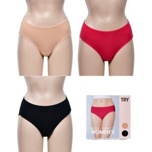 혜명잡화몰 (트라이) 부드러운 촉감 편안한 착용감 데일리 여성 미디 삼각팬티 3매입 국산팬티 중년여성속