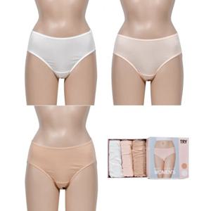 혜명생필품몰 (트라이) 부드러운 촉감 편안한 데일리 여성 미디 삼각팬티 3매입 여자속옷팬티 여성팬티 여