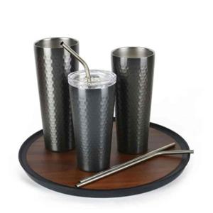 벌집 이중진공 블랙 스텐컵 350ml 스댕컵 스탠컵