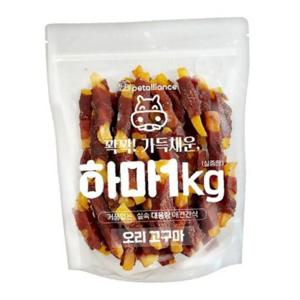 하마 말랑한 오리 고구마 1kg 강아지 실속 대용량 간식
