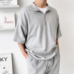 남성 남자 반팔 티셔츠 반집업 집업 반팔티 데일리 캐주얼 빅사이즈 큰사이즈 맨투맨 패션 XL 2XL 3XL 4XL