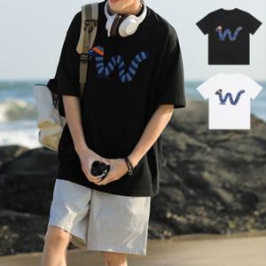 남성 의류 상의 여름 더블유 스네이크 포인트 반팔 티셔츠 BM-059 LED-BM-059