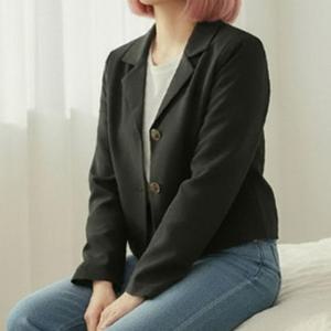 여성 크롭 컴팩트 버튼 가을 정장 마이 1P 베이직 출근 숏자켓 오피스룩