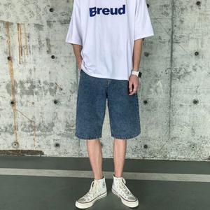 밴딩 캐주얼바지 진청반바지 청반바지 여름 패션 데일리 남자 남자청반바지