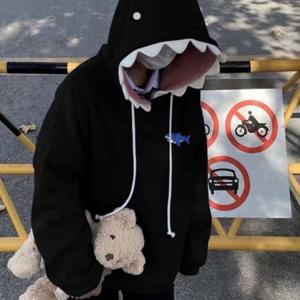 상어 귀여운 기모 안감 상의 티셔츠 후드 캐릭터