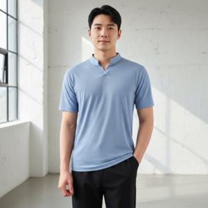 남자 여름 헨리넥 반팔티 통기성 메쉬 쿨 티셔츠 루즈핏 시원한 데일리룩 상의