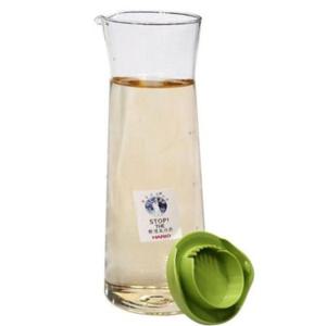 슬림형 유리 컴팩트 물병 1000ml 1P 냉장고 물통 워터저그 보틀 다용도 주방