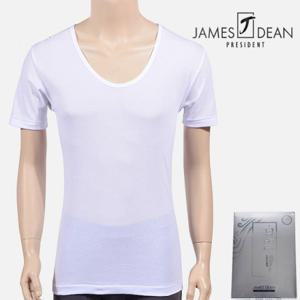 제임스딘 국산 부드러운 남자 반팔런닝 고급 면100수 U넥티 메리야스 군대런닝 머슬 반팔티