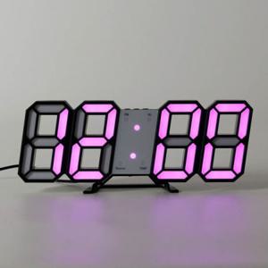스마트 LED 리모컨 디지털 벽시계 블랙 핑크 무소음