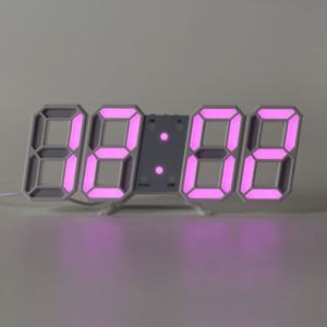 스마트 LED 리모컨 디지털 벽시계 화이트 핑크 무소음