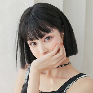 시크 칼단발 통가발 내추럴블랙