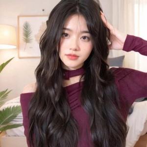 여성 히피펌 웨이브 롱 통가발 자연가발