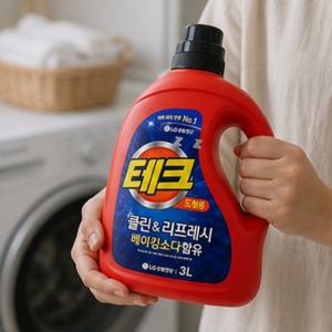 베이킹소다 함유 드럼용 액체세제 3L 대용량 클린 리프레시 세탁세제 리필