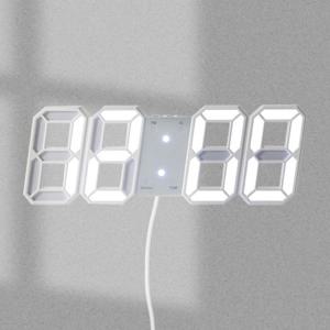 PL 아이디어 벽시계 스마트 LED 리모컨 디지털 벽시계(화이트+화이트) No7