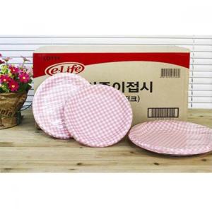 [BOX]이라이프 칼라종이접시180(핑크)200p 일회용용기 일회용기 일회용접시