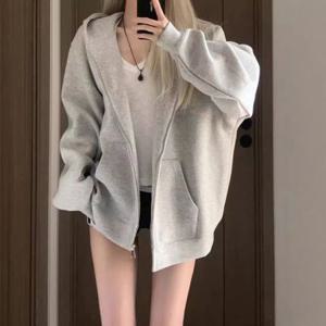 칼리브린 남녀공용 베이직 오버핏 봄가을 후드집업
