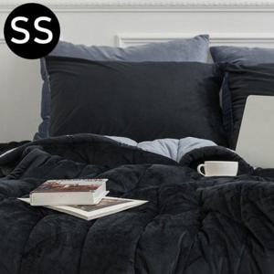 JMds 빌리 리버서블 극세사 차렵이불 베개커버세트 슈퍼싱글 SS (블랙) (베개솜 별매)