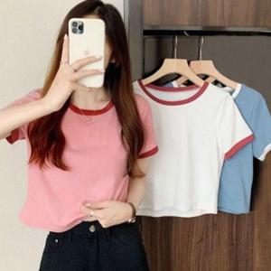 레이디스 쿨시즌 라운드칼라 일상용 숏기장 숏티반팔티 와이셔츠 3종 코디세트 상티 머스트해브 하프슬리브
