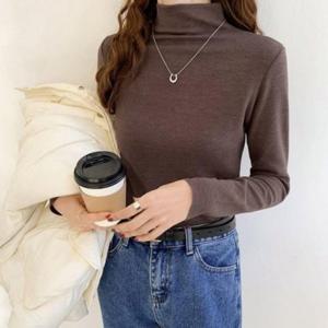 5톤 소프트라인 터치 스테디 미니멀 하프넥 상티 오텀 두꺼운스탠다드티 시즌 의류 속옷 워머