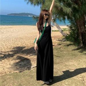 하절기 데일리 민소매 세미플레어 롱라인롱드레스