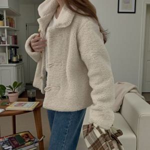 베르 뽀글이 카라 반코트 2color 여성 플리스코트 겨울 후리스
