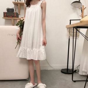 프릴 잠옷 여자 원피스 나시 여름 웨어 순면