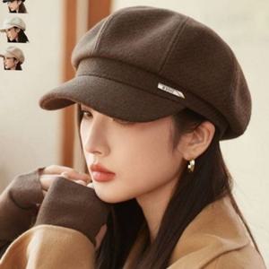 코듀로이 데일리 여성 겨울 팔각모 캐주얼 모자