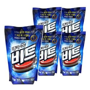 라이온 때가 쏙 비트 분말 세제 일반용 리필 1.5kg 5개