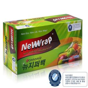 대용량100매 비닐백 다회용 지퍼백 뉴랩 25x30