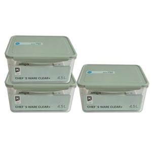국내산 뉴 셰프웨어 클리어 플러스 트라이탄 밀폐용기 직사각 4500ml x 3개