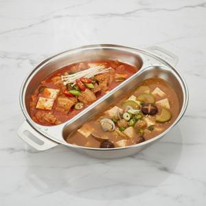 업소용 올스텐 반반냄비 훠궈 샤브샤브 양단냄비 지름 30.7cm