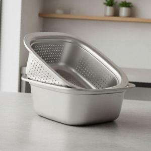 스테인리스 믹싱볼 베이킹 샐러드볼 채반 세트 24cm 주방볼 6종