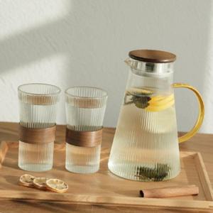 대용량 물병 1.8L 컵 450ml 2개 세트 주방 식탁용 물통 물컵 세트