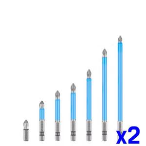 PH2 마그네트 드라이버 드릴비트 7p 육각기리 x2세트